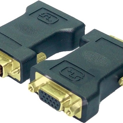 ADAPTOR video LOGILINK, DVI-I DL (T) la VGA (M), conectori auriti, negru, 