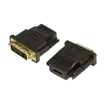 ADAPTOR video LOGILINK, DVI-D DL (T) la HDMI (M), conectori auriti, rezolutie maxima Full HD (1920 x 1080) la 60 Hz, negru, 