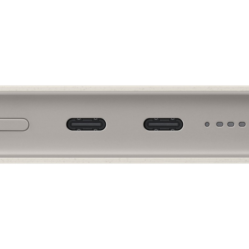 Baterie externa 2 x USB Type C, 10000 mAh, 25W, Wireless Bej 