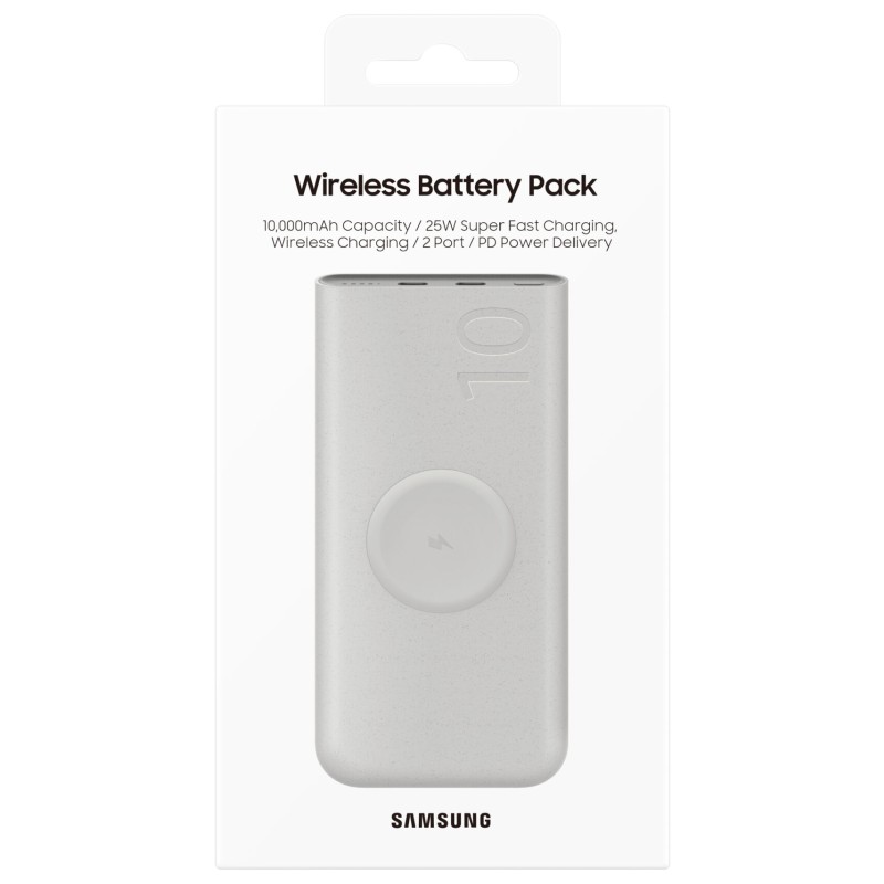 Baterie externa 2 x USB Type C, 10000 mAh, 25W, Wireless Bej 