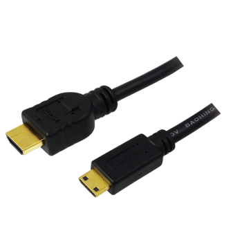 CABLU video LOGILINK, adaptor Mini-HDMI (Type C)(T) la HDMI (T), 1m, ver 1.4, conectori auriti, UHD 4K/ 30Kz, negru, 