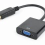 Adaptor video Spacer DisplayPort (T) la VGA (M), 10cm, rezolutie maxima Full HD (1920 x 1080) la 60Hz, negru, 