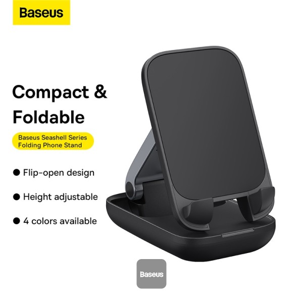 SUPORT Telefon Baseus Seashell Series Folding, pt. SmartPhone, pentru birou, negru 