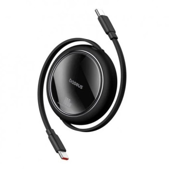 CABLU alimentare si date Baseus Free2Pull Mini, Fast Charging Data Cable pt. smartphone, retractabil, USB Type-C la USB Type-C 60W, 1m, negru 