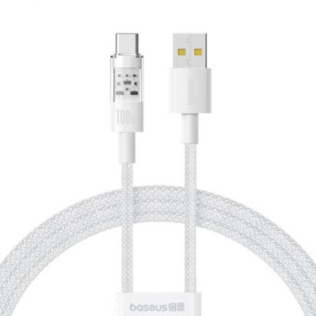 CABLU alimentare si date Baseus Gem, Fast Charging Data Cable pt. smartphone, USB la USB Type-C 100W, 1m, alb 