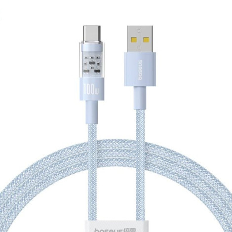 CABLU alimentare si date Baseus Gem, Fast Charging Data Cable pt. smartphone, USB la USB Type-C 100W, 1m, albastru 