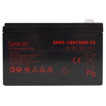 ACUMULATOR UPS SPACER 12V / 12Ah, dimensiuni: 152x99x96mm, inaltime+terminal: 101mm, terminal F2(T2), 