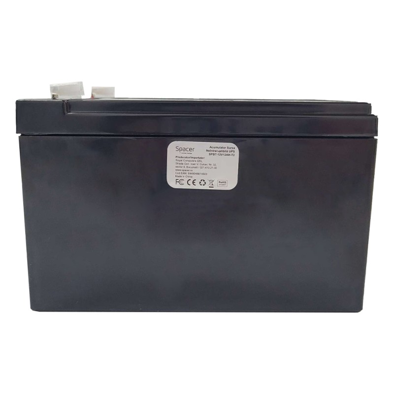 ACUMULATOR UPS SPACER 12V / 12Ah, dimensiuni: 152x99x96mm, inaltime+terminal: 101mm, terminal F2(T2), 
