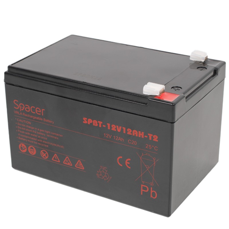 ACUMULATOR UPS SPACER 12V / 12Ah, dimensiuni: 152x99x96mm, inaltime+terminal: 101mm, terminal F2(T2), 