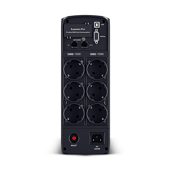 UPS CYBER POWER Line Int. cu sin. pura, cu management, Tower, LCD, 1350VA/810W, AVR, 6x Schuko, baterie 2x 12V/7Ah, incarcare pana la 8h, USB, incarcare USB-A/USB-C, 2x RJ45, RS232, slot SNMP, APFC, GreenPower, 