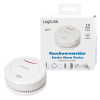 DETECTOR de fum LOGILINK, montare tavan/ perete, alarma 85 dB, buton test, baterie 3V, VdS, alb 