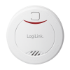 DETECTOR de fum LOGILINK, montare tavan/ perete, alarma 85 dB, buton test, baterie 3V, VdS, alb 