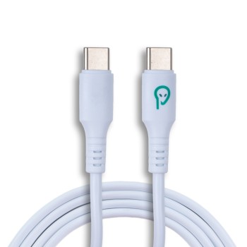 CABLU alimentare si date SPACER, pt. smartphone, USB Type-C (T) la USB Type-C(T), PVC, ambalaj punga, 1m, alb 