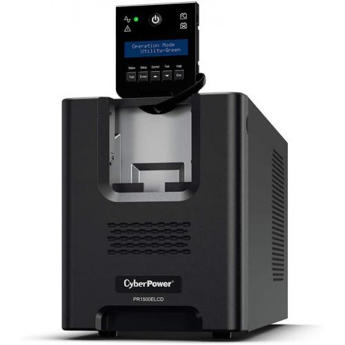 UPS CYBER POWER Online dubla conversie cu sin. pura, cu management, Tower, LCD, 1500VA/1350W, 2x Schuko, 2x IEC, baterie 4x 12V/7Ah, incarcare pana la 4h, USB, RS232, slot SNMP, APFC, LCD col, EPO, tehn. GreenP, 