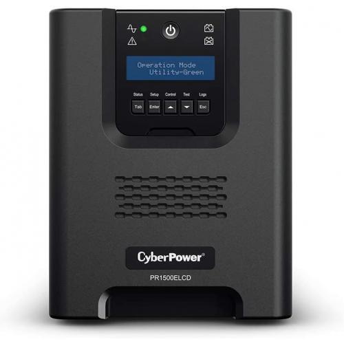 UPS CYBER POWER Online dubla conversie cu sin. pura, cu management, Tower, LCD, 1500VA/1350W, 2x Schuko, 2x IEC, baterie 4x 12V/7Ah, incarcare pana la 4h, USB, RS232, slot SNMP, APFC, LCD col, EPO, tehn. GreenP, 