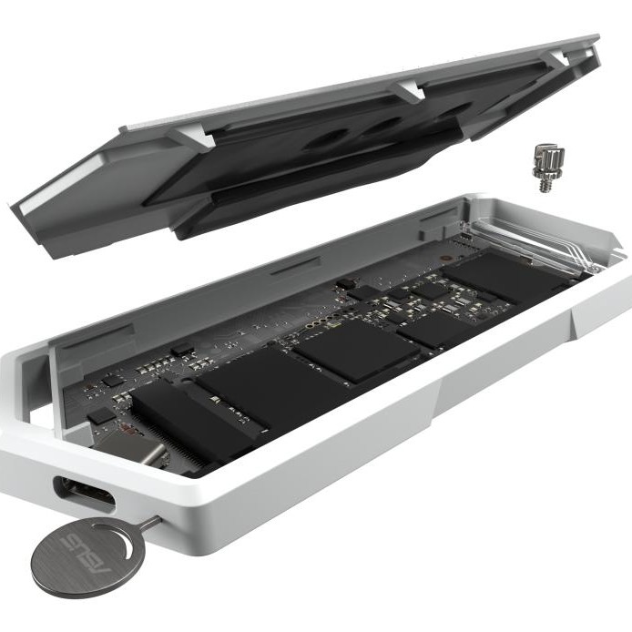 Rack extern Asus ROG Strix Arion, USB3.2 Gen 2x1 Type-C (10 Gbps), Dual USB-C, Alb 