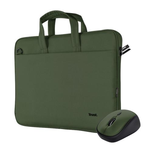 TRUST Bologna Laptop Bag And Mouse Set Green 