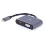 ADAPTOR video GEMBIRD, adaptor USB 3.0 Type-C (T) la HDMI (M) + VGA (M), 15cm, rezolutie maxima 4K UHD (3840 x 2160) la 30Hz, gri, 