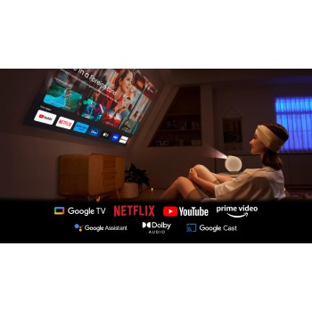 Videoproiector BenQ GV50, FHD 1920* 1080, up to 4K UHD (3840 x 2160), 20.000-30.000h, 500 ANSI lumeni, 16:9, 100.000:1, USB tip C, boxe 2* 4W,telecomanda, Smart, 2.1 kg 