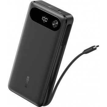 POWER BANK Anker  20.000 mAh, 87W total PD si Power IQ 3.0, incarca max 65W/port,  2x USB-C, 1x USB-A, cablu USB-C atasat, 440 g, negru, 