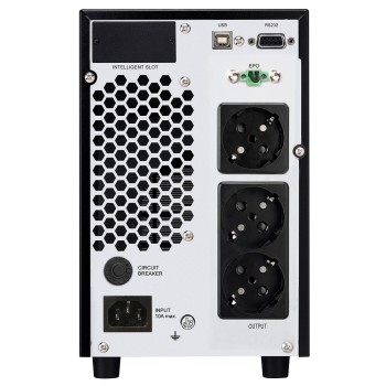 UPS Spacer Online, LCD,  2000VA/ 1800W, sin. pura, 3 x socket Schuko, display LCD, 4 x baterie 12V/9Ah, conector USB, RS-232, EPO, slot SNMP, bateria are 12 luni garantie, 
