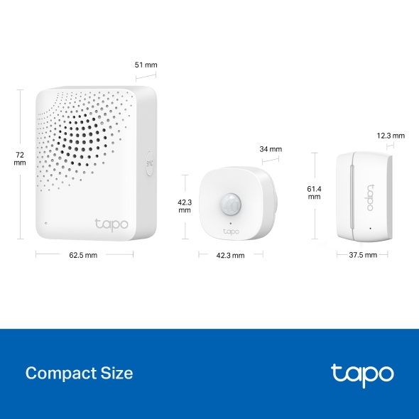 KIT SENZORI TP-Link, include 1 x HUB Tapo H100, 1 x senzor miscare Tapo T100, 2 x senzor de contact Tapo T110, 