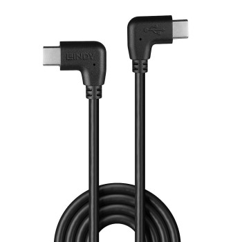 Cablu Lindy USB C 2 x 90° 1m negru 