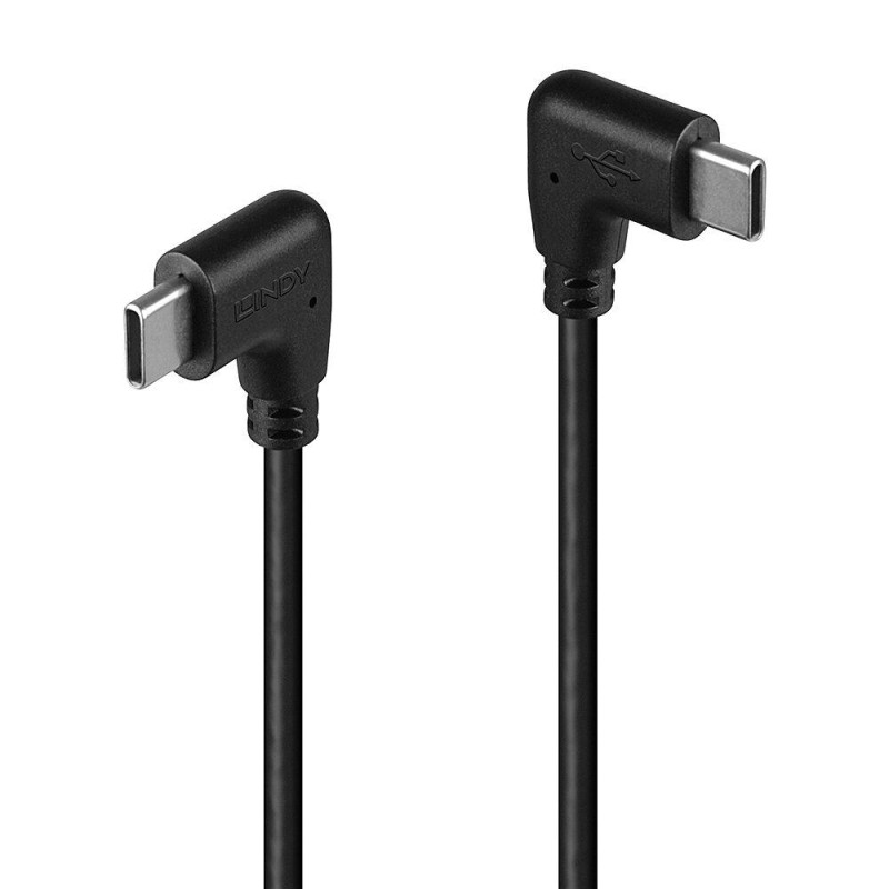 Cablu Lindy USB C 2 x 90° 1m negru 