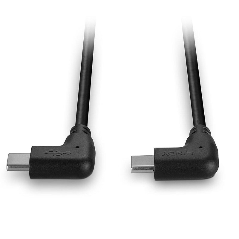 Cablu Lindy USB C 2 x 90° 1m negru 