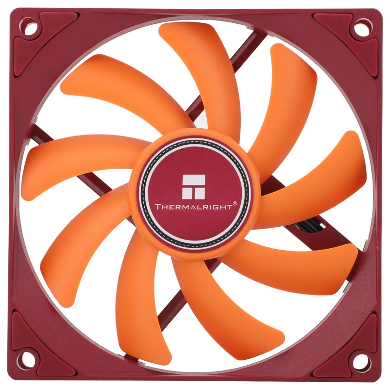 Ventilator Thermalright, 92mm, 2700 rpm, hydraulic bearing, 42.58 cfm, fara LED, 4pin PWM, maro - portocaliu, 