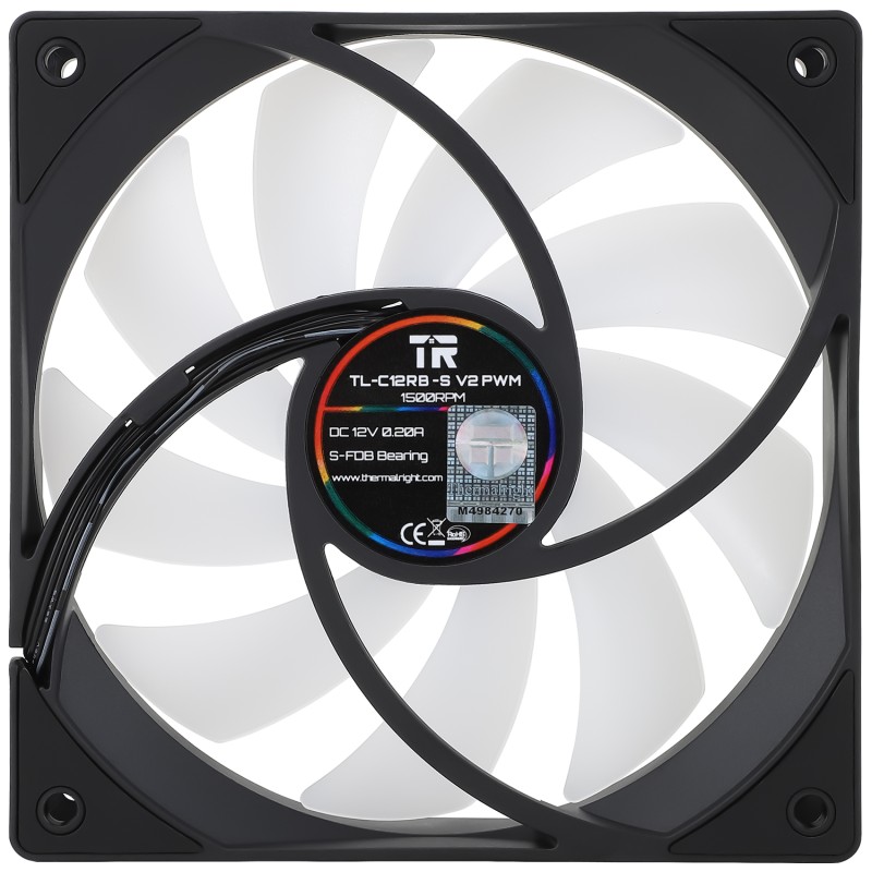 Ventilator Thermalright, 120mm, 1500 RPM, S-FDB Bearing, 58 cfm, LED ARGB, 4pin PWM, negru, 