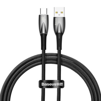 CABLU alimentare si date Baseus Glimmer, Fast Charging Data Cable pt. smartphone, USB la USB Type-C 100W, 1m, negru 