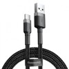 CABLU alimentare si date Baseus Cafule, Fast Charging Data Cable pt. smartphone, USB la USB Type-C 18W, 0.5m, gri + negru 