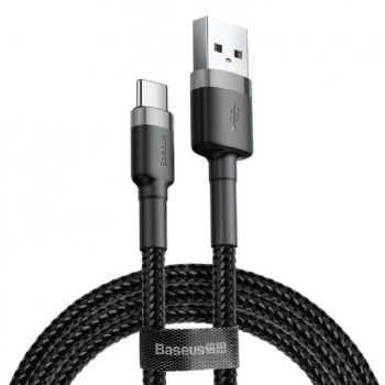CABLU alimentare si date Baseus Cafule, Fast Charging Data Cable pt. smartphone, USB la USB Type-C 18W, 0.5m, gri + negru 
