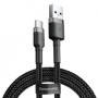 CABLU alimentare si date Baseus Cafule, Fast Charging Data Cable pt. smartphone, USB la USB Type-C 18W, 0.5m, gri + negru 
