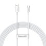 CABLU alimentare si date Baseus Superior, Fast Charging Data Cable pt. smartphone, USB la USB Type-C 100W, braided, 2m, alb 