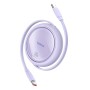 CABLU alimentare si date Baseus Free2Draw Mini, Fast Charging Data Cable pt. smartphone, retractabil, USB Type-C la USB Type-C 100W, 1m, violet 
