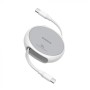 CABLU alimentare si date Baseus Free2Draw Mini, Fast Charging Data Cable pt. smartphone, retractabil, USB Type-C la USB Type-C 100W, 1m, alb 