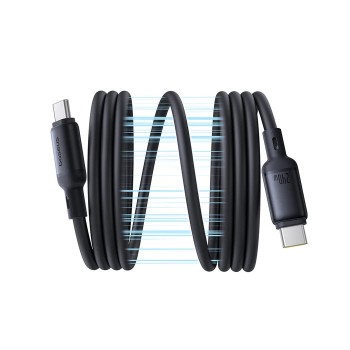 CABLU alimentare si date Baseus PicoGo Magnetic, pt smartphone, silicon lichid magnetic, USB Type-C  la USB Type-C 240W, 1m, negru 