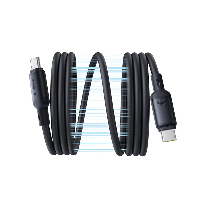 CABLU alimentare si date Baseus PicoGo Magnetic, pt smartphone, silicon lichid magnetic, USB Type-C  la USB Type-C 240W, 1m, negru 