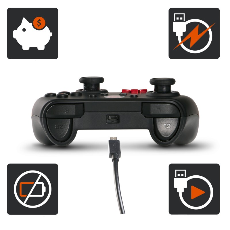 CONTROLLER PowerA, cu fir, pentru Nintendo Switch, negru, 
