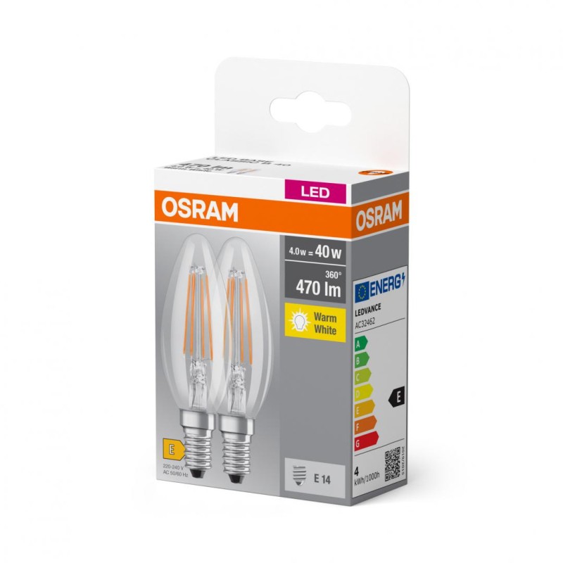 BASECLB40 4W/827 230V FIL E14 FS2 OSRAM 