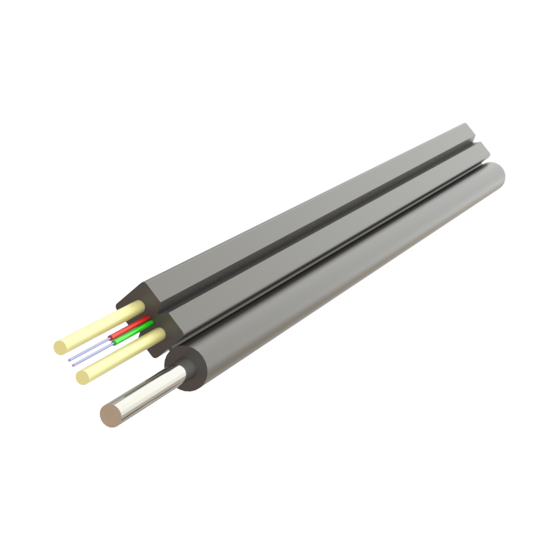 Cablu fibra optica 2 fibre flat drop SM, 600N, cu sufa, intarziere la flacara, protectie apa, LSZH, int/ext - SAMM 