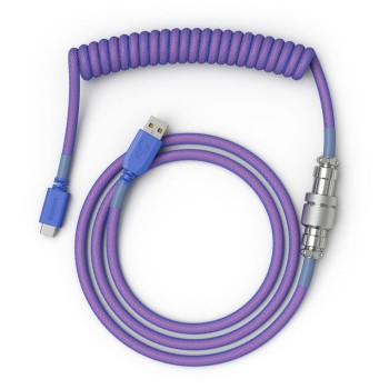 Glorious cablu tastatura Coiled Nebula, USB-C - USB-A, 1.37m, Mov 