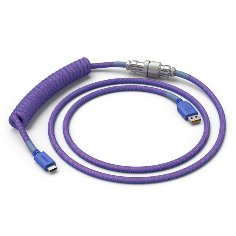 Glorious cablu tastatura Coiled Nebula, USB-C - USB-A, 1.37m, Mov 
