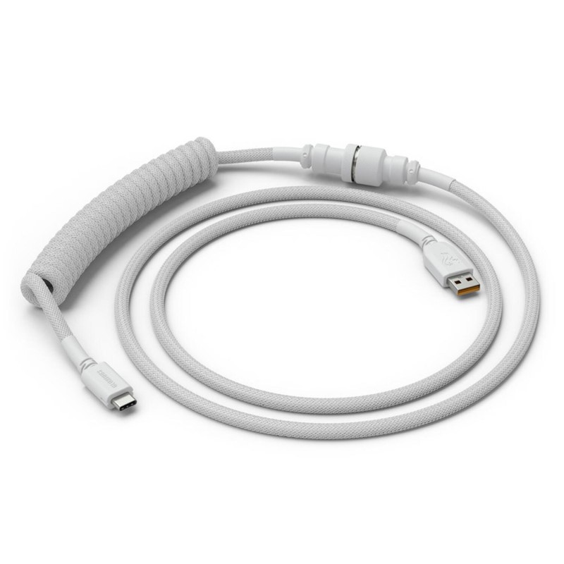 Glorious cablu tastatura Coiled Ghost, USB-C - USB-A, 1.37m, Alb 