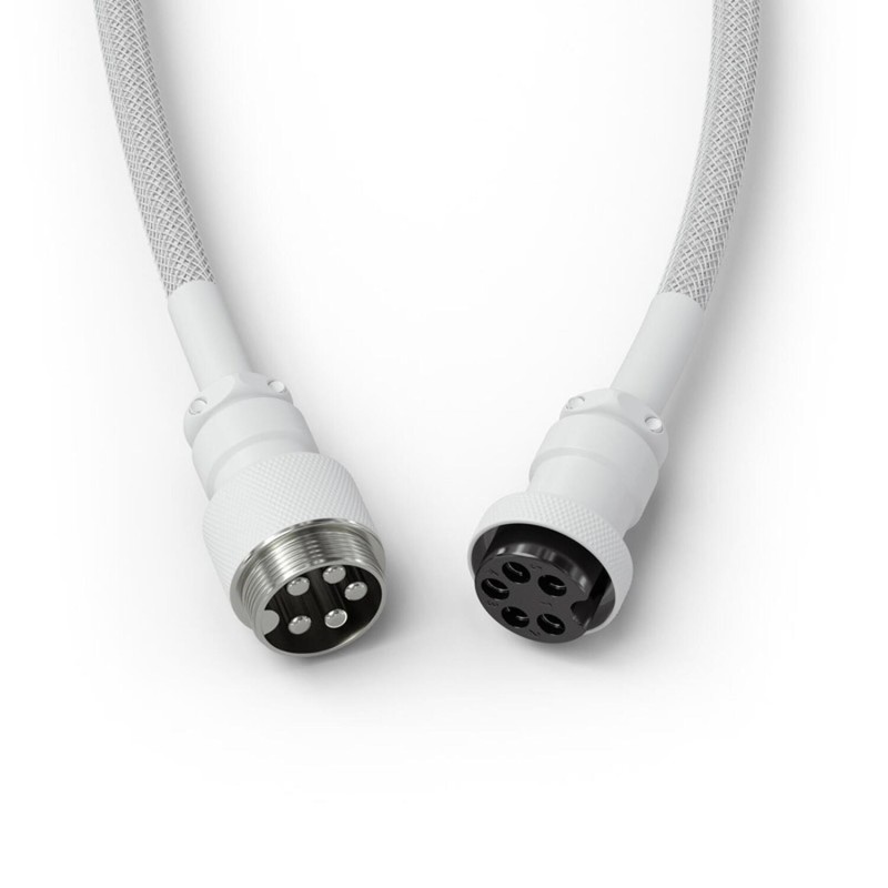 Glorious cablu tastatura Coiled Ghost, USB-C - USB-A, 1.37m, Alb 