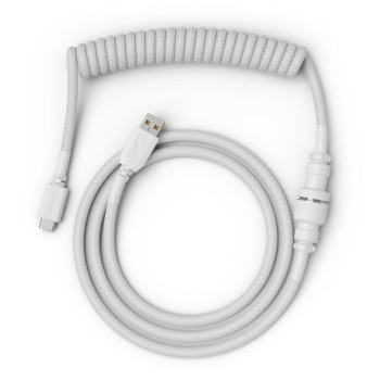 Glorious cablu tastatura Coiled Ghost, USB-C - USB-A, 1.37m, Alb 