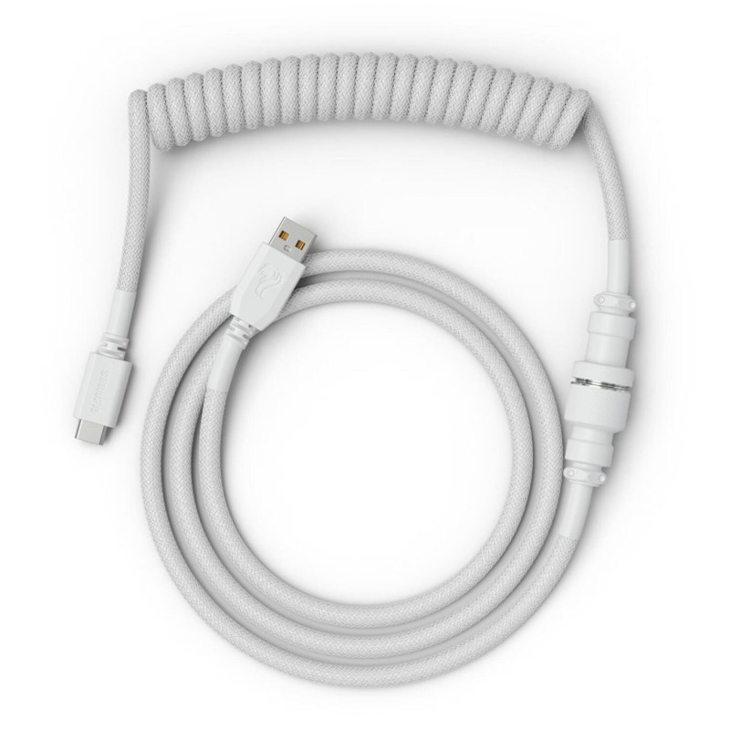 Glorious cablu tastatura Coiled Ghost, USB-C - USB-A, 1.37m, Alb 