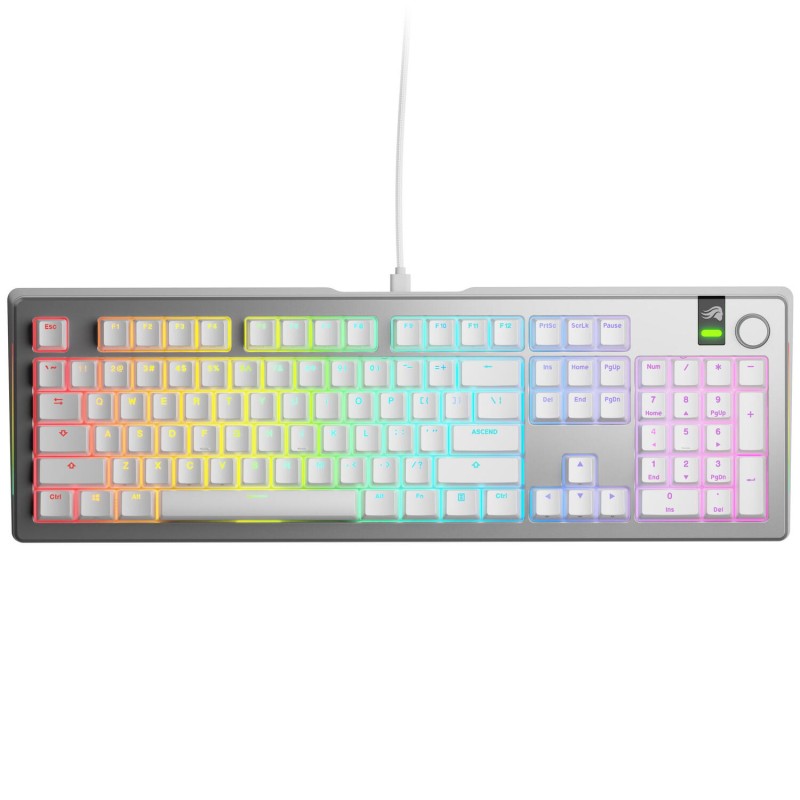 Glorious Tastatura mecanica GMMK 3 PRO 100% Prebuilt, USB-C, Fox Switches, US layout, 104 taste, Gri 